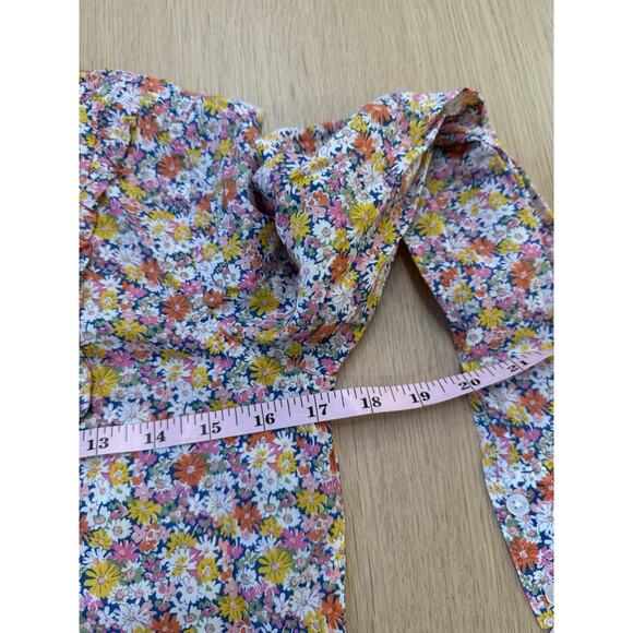 J Crew Liberty Ruffle Button Up Shirt Libby Floral Size XXS 2320 - Picture 9 of 11